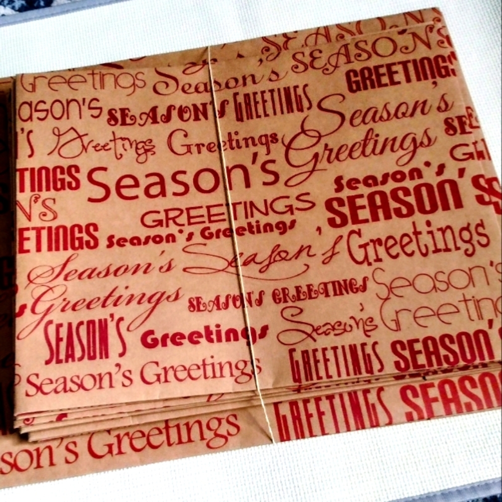 Season's Greetings Brown and Red Gift Boxes, oringally from TJ Maxx